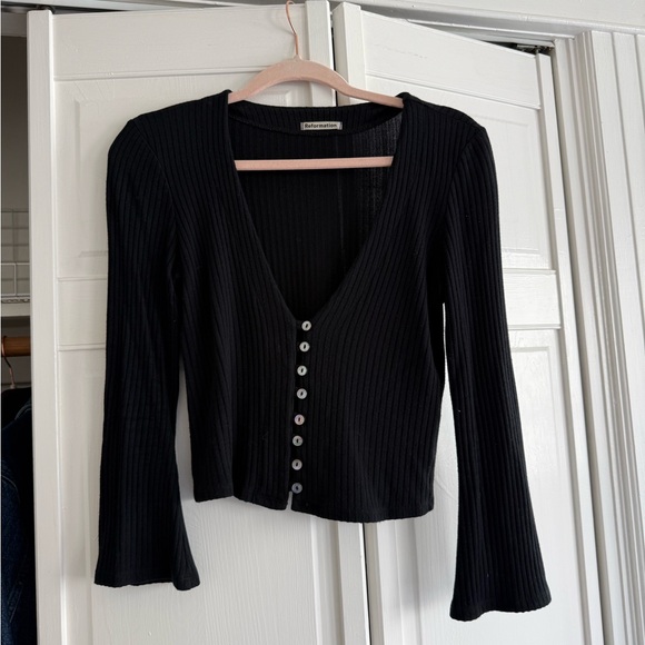 Reformation Tops - Reformation Ribbed quarter sleeve